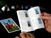Load image into Gallery viewer, The Lustrous Tarot guidebook has been written by professional tarot reader, Philip Young, PhD. The booklet contains the meaning, symbolism, and upright/reversed keywords for all 78 cards.
