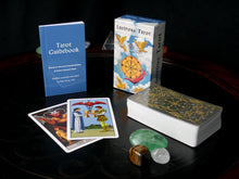 Load image into Gallery viewer, The Lustrous Tarot comes with a professionally written guidebook, 78 cards, in a beautifully designed box.