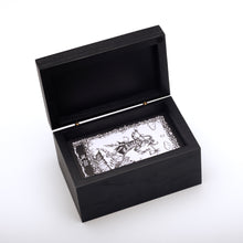 Load image into Gallery viewer, Black Wooden Tarot Box with Skull Design
