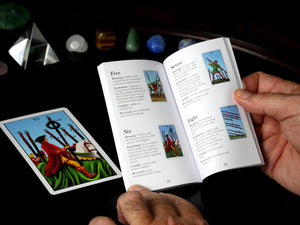 The Lustrous Tarot guidebook has been written by professional tarot reader, Philip Young, PhD. The booklet contains the meaning, symbolism, and upright/reversed keywords for all 78 cards. 